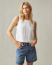 Women's Linen Tank - White